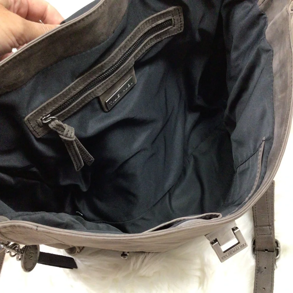 Tylie Malibu Y2K Brown Leather Laptop Messenger Bag